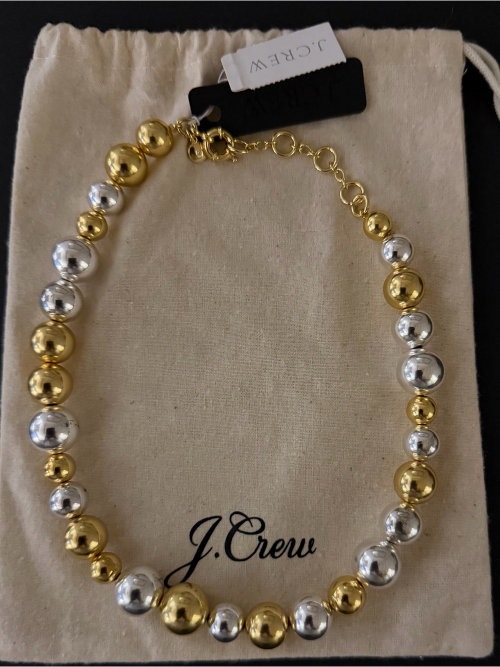 J. Crew Mixed Metal Gold and Silver Short Necklace 16”